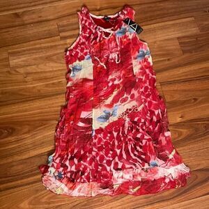 Vasna summer tank dress with layered ruffle‎ bottom flowy everyday dress NWT